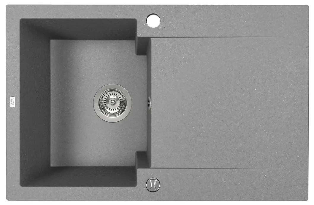 Kuchinox Chichi, 1-komorový granitový drez 740x480x194 mm, šedá, LAV-SBH_511Y