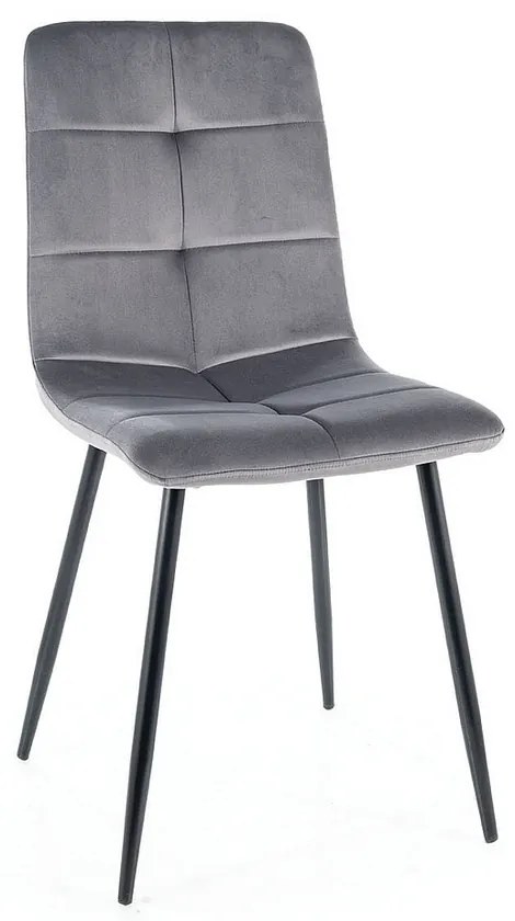 Jedálenská stolička Ivo Velvet, sivá