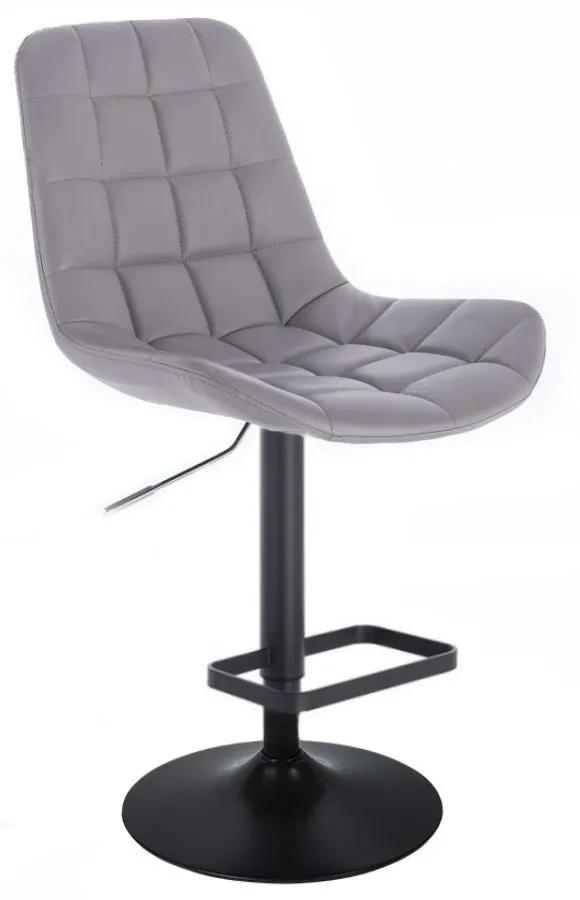 LuxuryForm DESIGN Barová stolička PARIS na čiernom tanieri - šedá