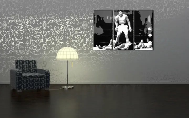 Ručne maľovaný POP Art obraz Muhamad Ali 3 dielny ali2
