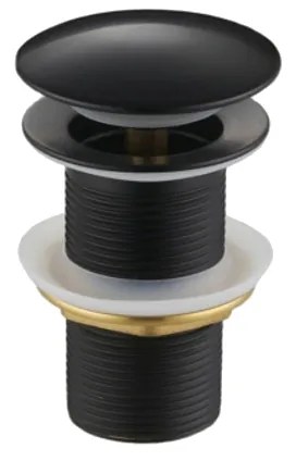 Mexen uzatvárateľná umývadlová výpusť guľatý, ClickClack, velká zátka, bez prepadu, čierna matná, 79910-70