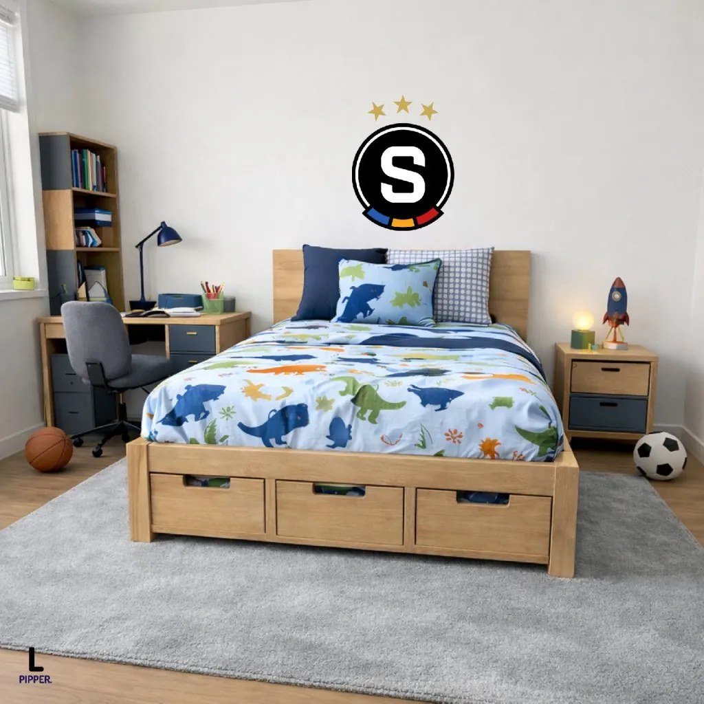 Textilná nálepka na stenu - logo "AC Sparta Praha" Veľkosť: 40 cm