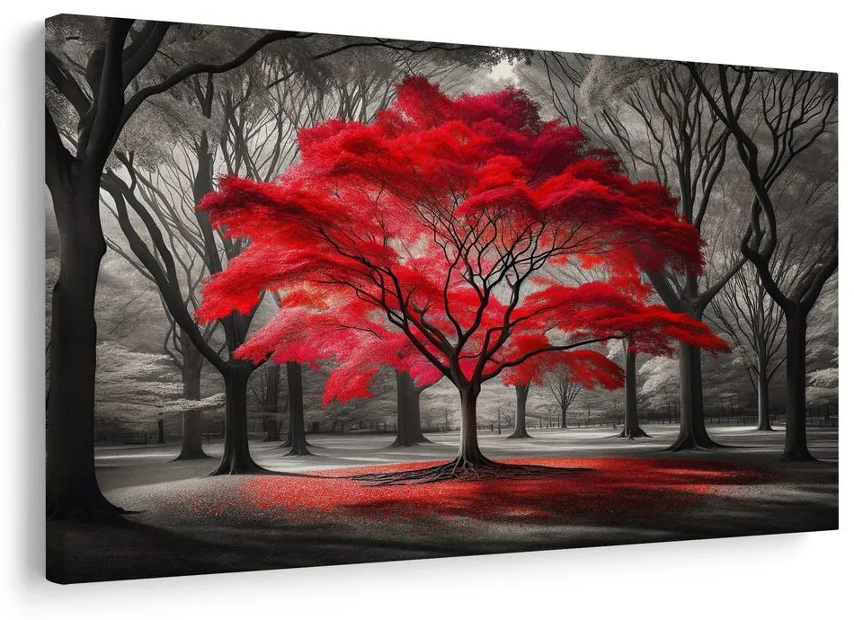 Obraz červený strom života v lese