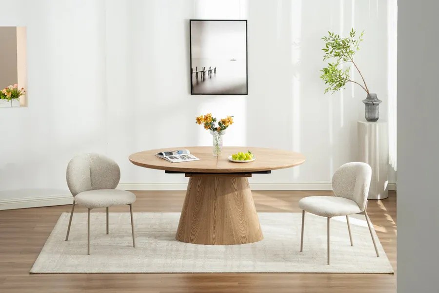 Jedálenský stôl UNIQUE 160-200 cm rozkladací dubový dyhovaný