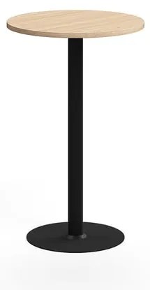 Barový stôl VERTICUS, Ø700x1100 mm, dub/čierna