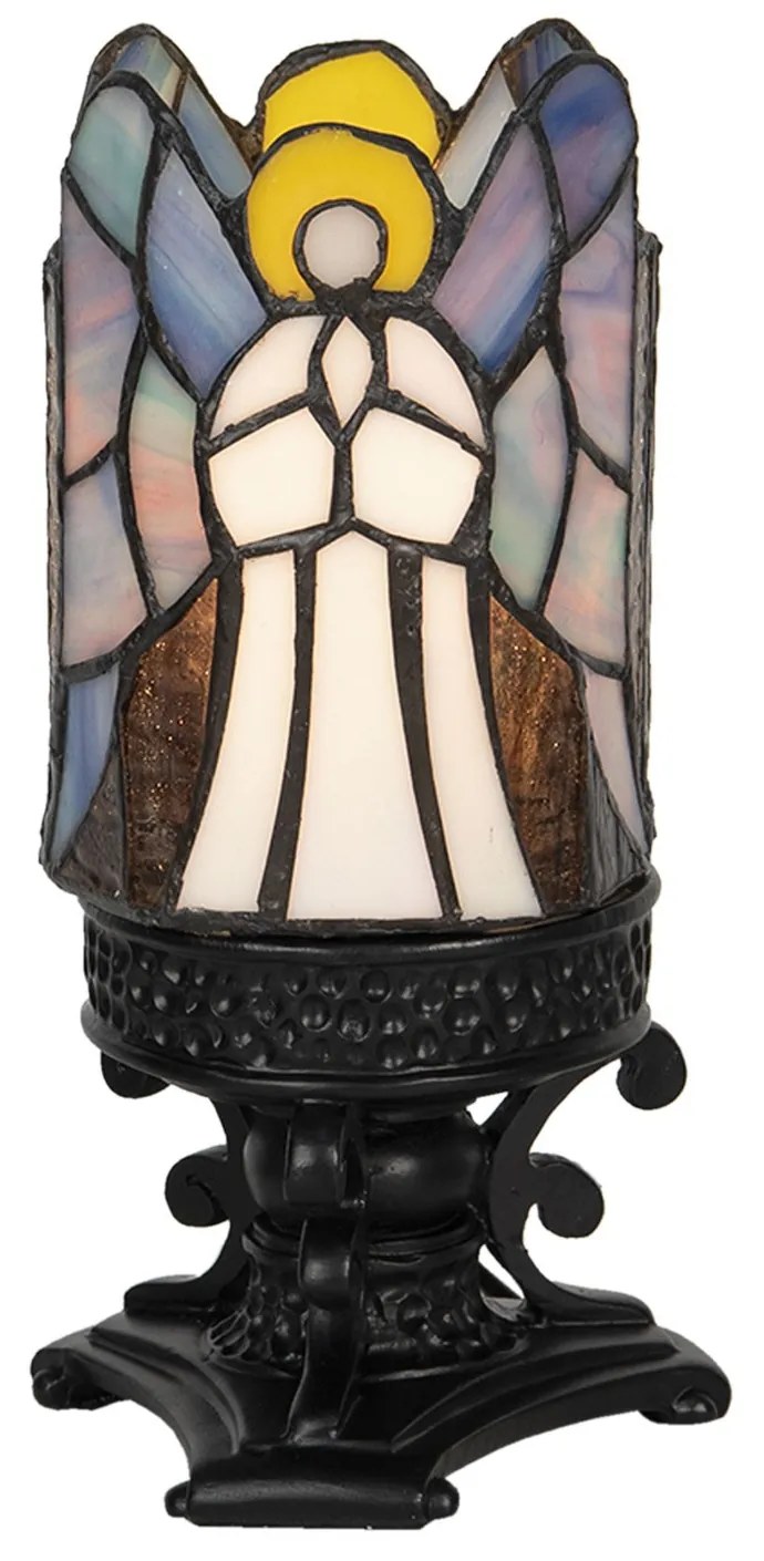 Vitrážové stolná lampa Tiffany Ange - Ø 14 * 21 cm E14 / max 1 * 25W
