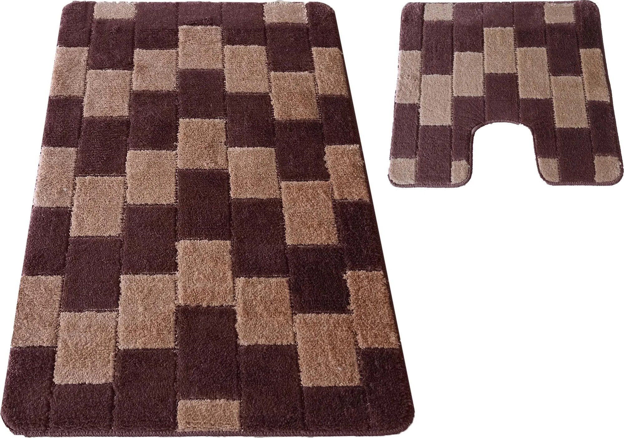 DY Kúpeľňová sada koberčekov s výrezom Bornova XL - hnedá