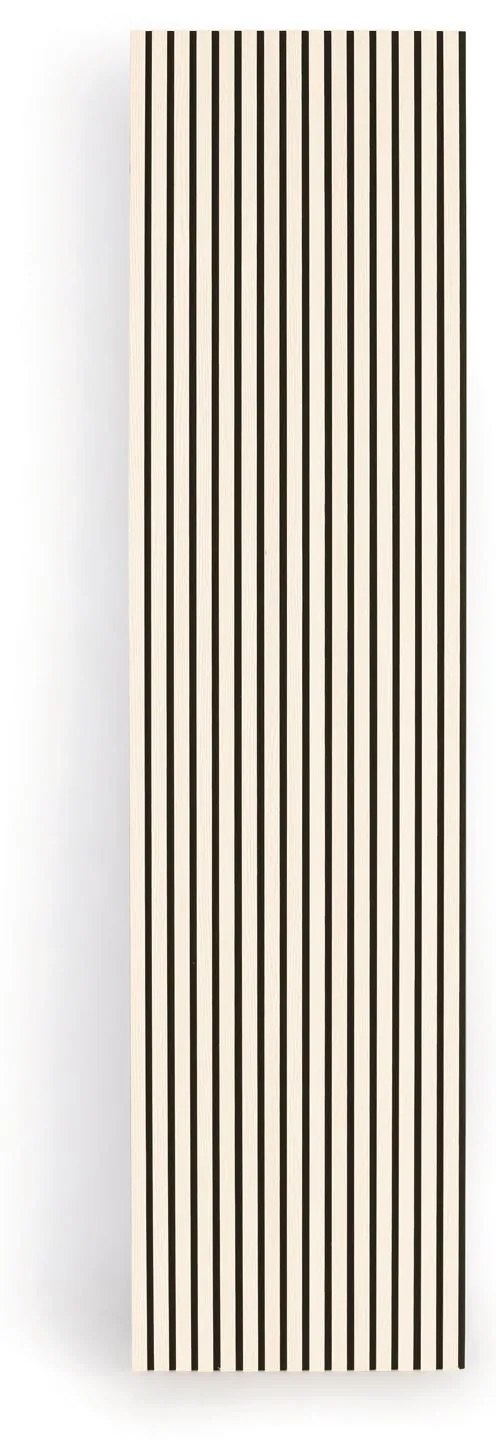 Drevený akustický panel, 2400 x 600 mm, čierny podklad, breza