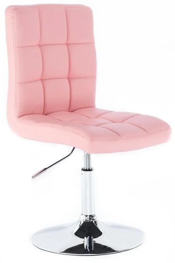 LuxuryForm DESIGN Stolička TOLEDO na striebornom tanieri - ružová