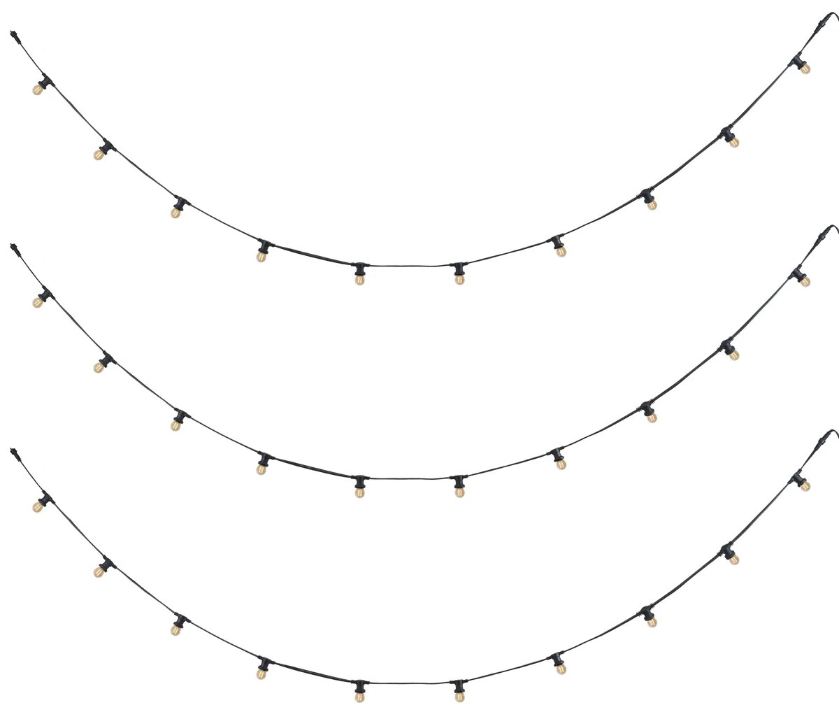 Prepojiteľné čierne girlandové osvetlenie so zástrčkou 18 m vrátane E27 P45 30-svetiel IP44 - Lubber