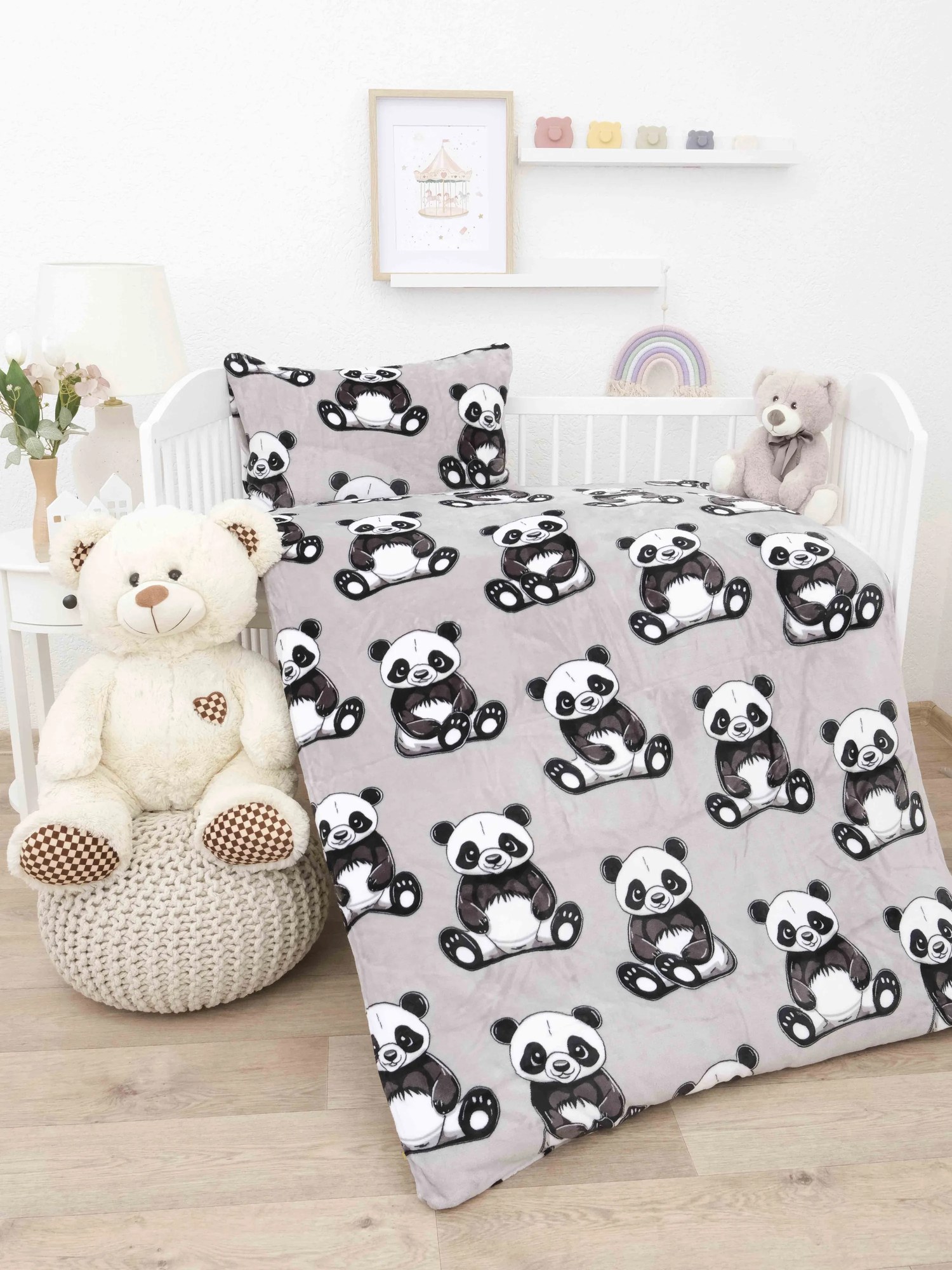 Obliečky mikroplyš do postieľky Exclusive - Panda