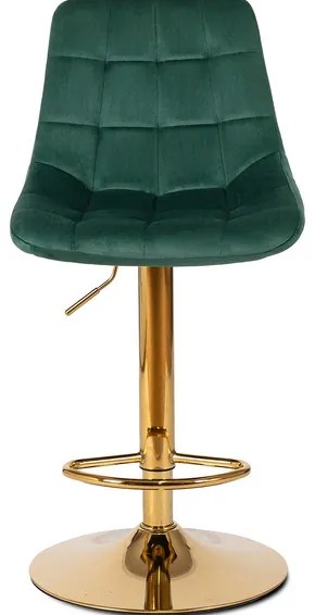 Barová stolička LEON - zamatová zelená, zlatá - vintino.sk