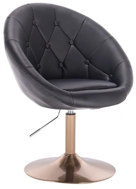 LuxuryForm DESIGN Kreslo VERA na zlatom tanieri - čierne