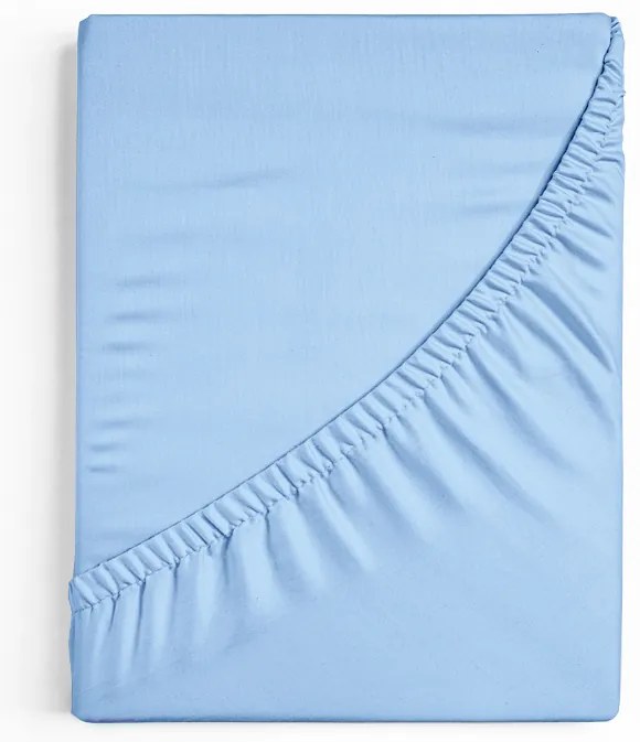 Bavlnená plachta s gumou 180 x 200 cm svetlo modrá