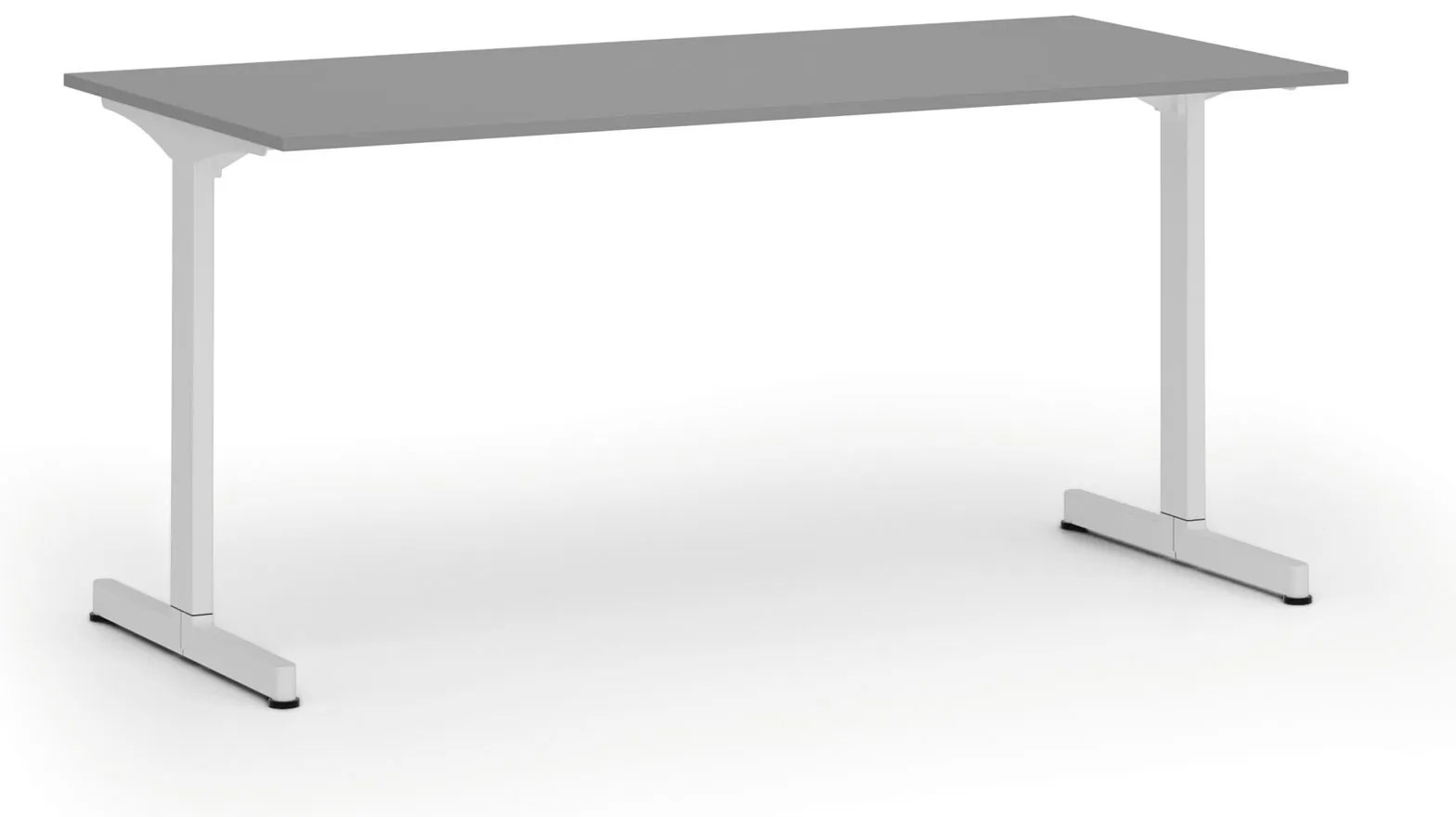 Kancelársky stôl PRIMO BETA, 160x80 cm, biela podnož, grafit