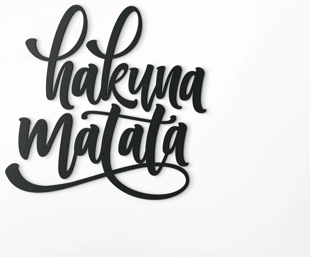drevko Nápis na stenu Hakuna matata Rozmer obrazu: 40,5 x 41,5 cm, Farba dekorácie: Čierna