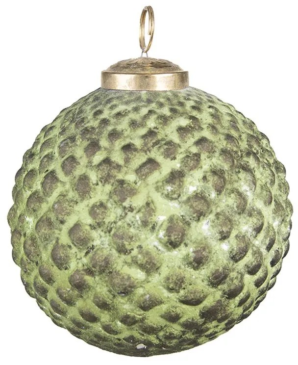 Zeleno-hnedá sklenená ozdoba gule I - Ø10*10 cm Zeleno-hnedá sklenená ozdoba gule I - Ø10*10 cm