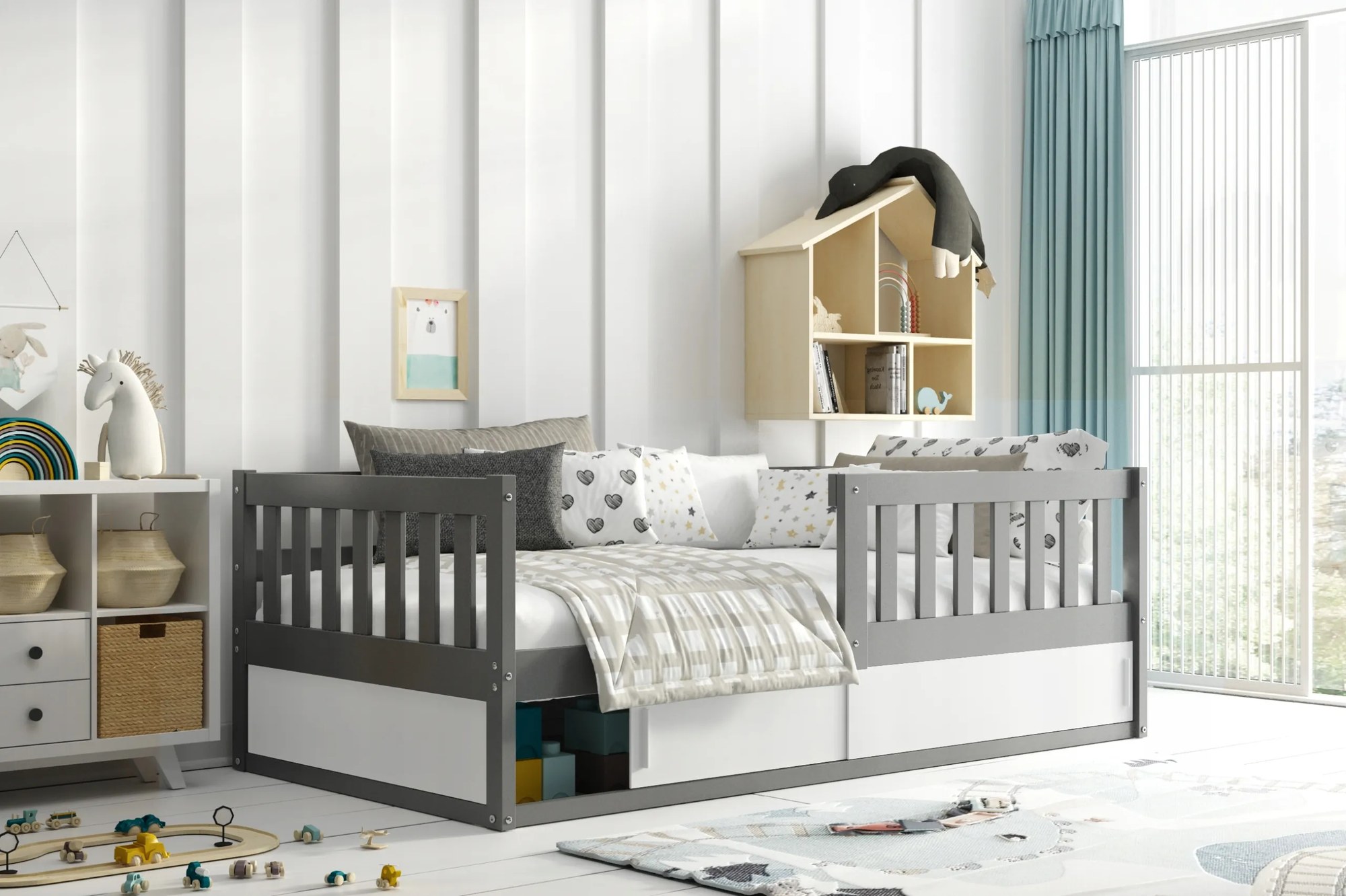 INTERBEDS Detská posteľ Smart 160 x 80 cm - sivá
