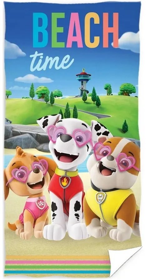 Plážová osuška Paw Patrol - Tlapková patrola - motív Beach Time - 100% bavlna - 70 x 140 cm