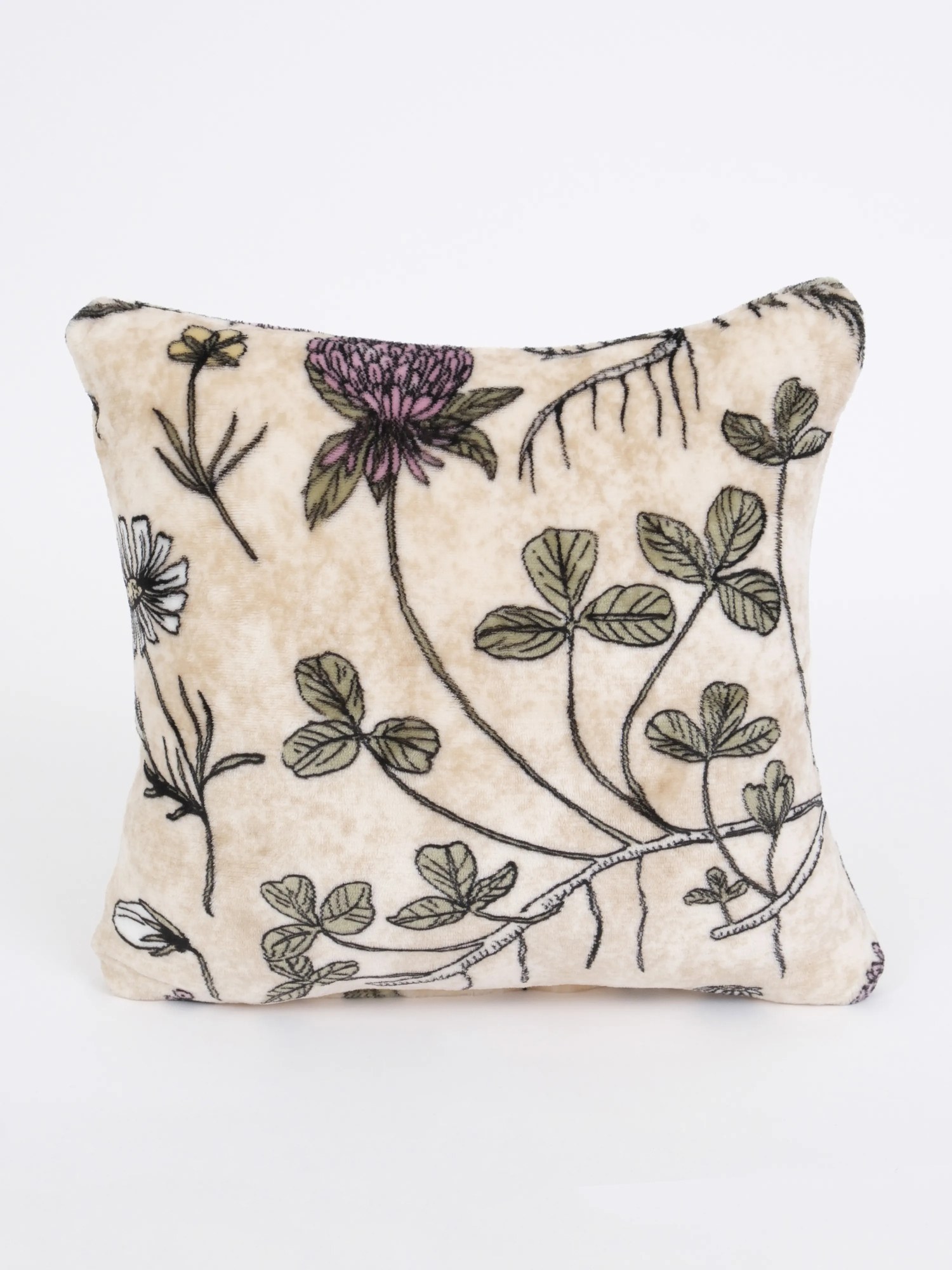 Obliečka na vankúšik mikroplyš Exclusive 40 × 40 cm - Herbár béžový