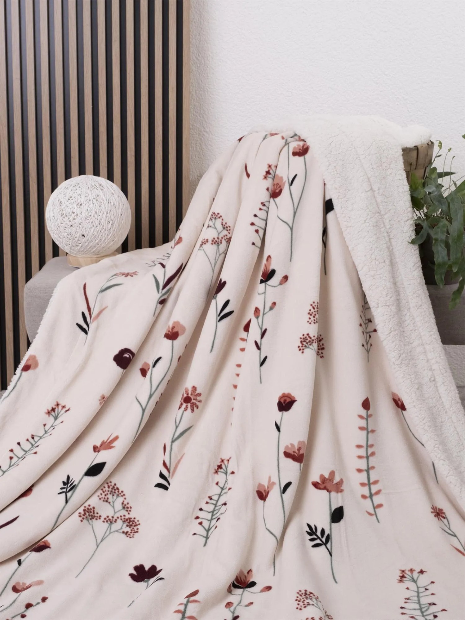 Baránková deka mikroplyš Exclusive 150 × 200 cm – Vlčie maky bežové