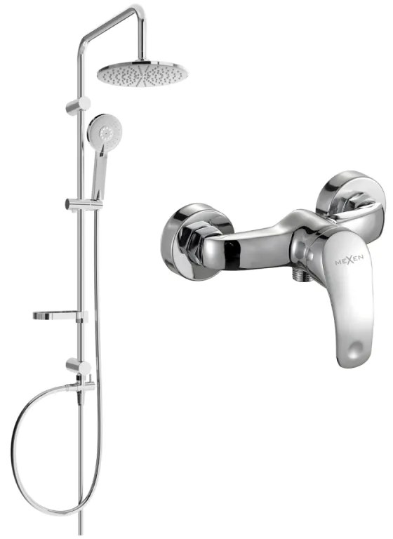 Mexen Carl sprchový set s dažďovou sprchou a sprchovou batériou Fabia, chrómová, 746540240-00