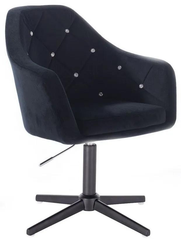 LuxuryForm DESIGN Kreslo ROMA VELUR na čiernom kríži - čierne