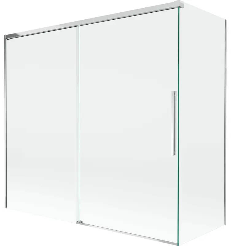Mexen Rox, 2-krídlová posuvná vaňová zástena 170 + 70 x 150 cm, 8mm číre sklo, chrómový profil, 8C9-170-070-01-00