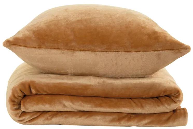 Posteľné obliečky z mikroplyšu orieškové