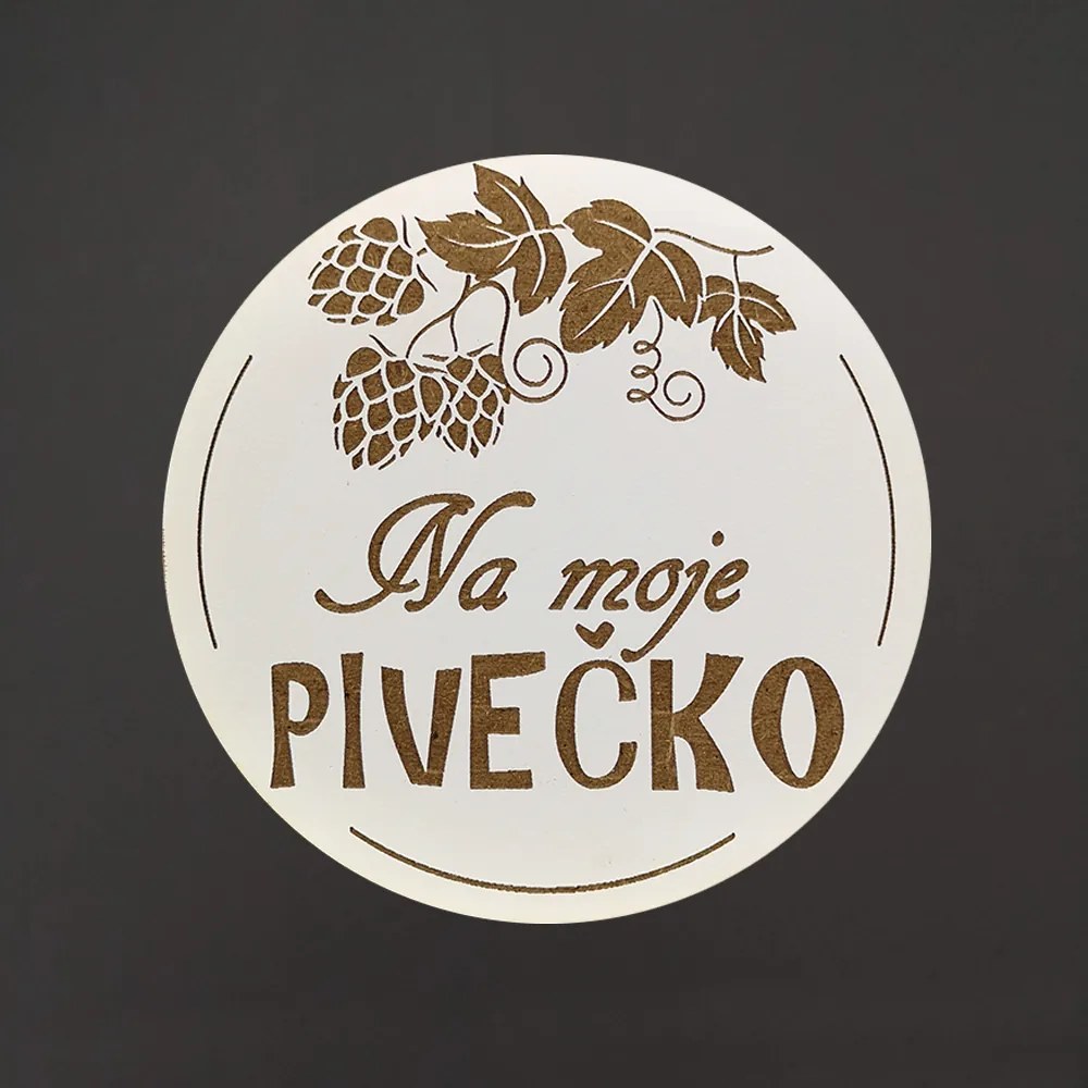 AMADEA Drevený podtácok okrúhly Pivo text 