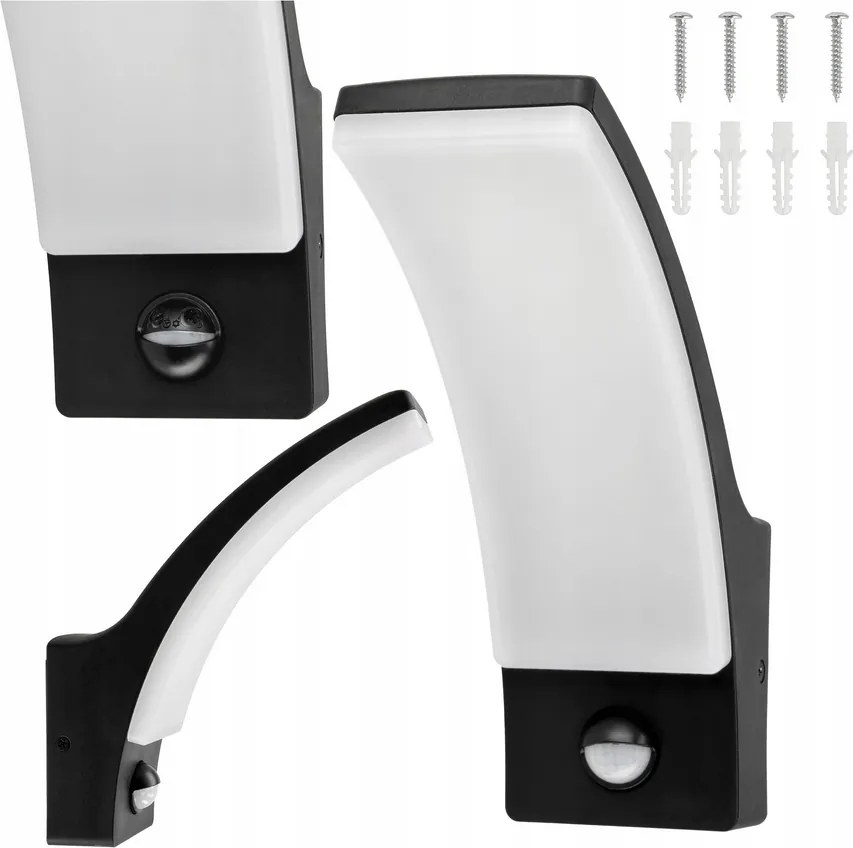 BERGE LED nástenné svietidlo 12W - 800lm - vonkajšie s pohybovým čidlom