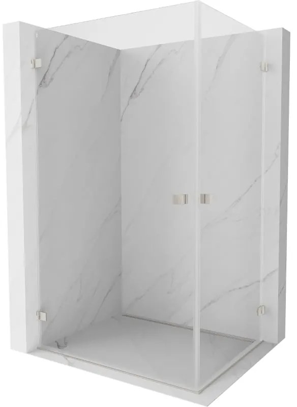 Mexen Lunar-B Duo výklopný sprchový kút 95 x 90 cm, číre sklo, brúsená oceľ, 832-095L-090P-97-00