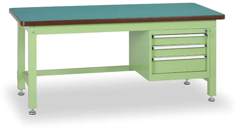 Dielenský stôl GL So závesným boxom na náradie, MDF + PVC doska, 3 zásuvky, 2100 x 750 x 800 mm