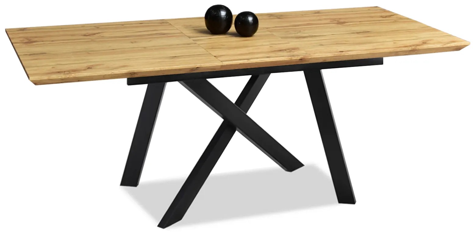 Jedálenský stôl Timmy (dub + čierna). Akcia -19%. Vlastná spoľahlivá doprava až k Vám domov. 1111781