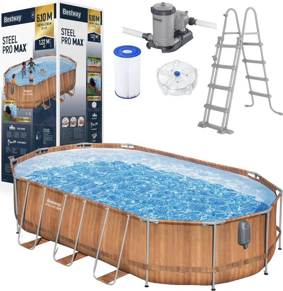 Bestway 56719 Power Steel záhradný bazén 610 x 366 x 122 cm