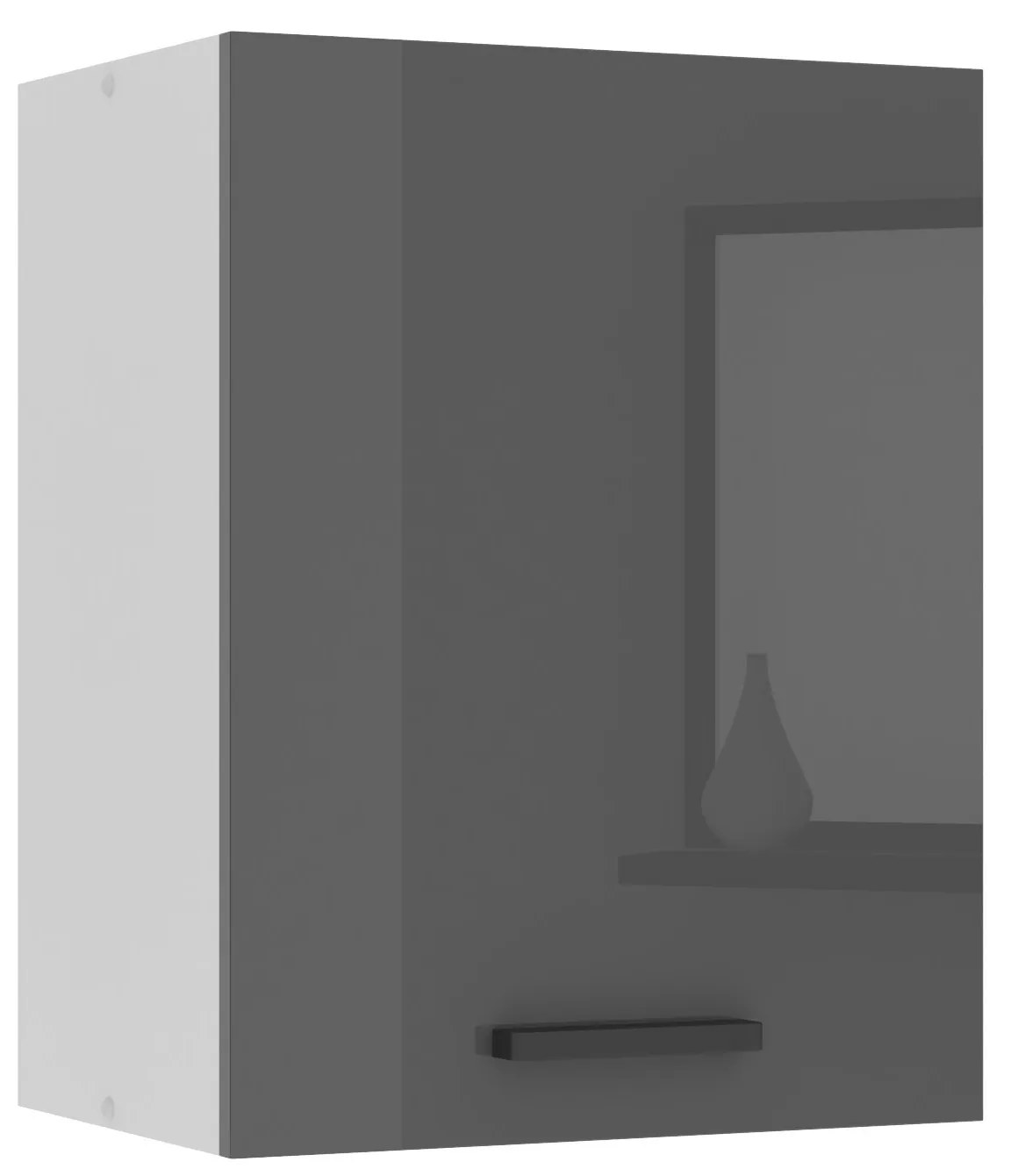 Kuchynská skrinka Belini Premium Full Version horná 45 cm šedý lesk