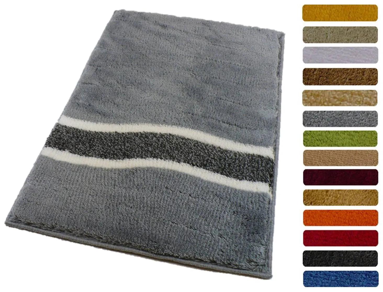 ROUTNER Kúpeľňová predložka LAVELLO Sivá 10407 - Sivá / 50 x 80 cm 10407