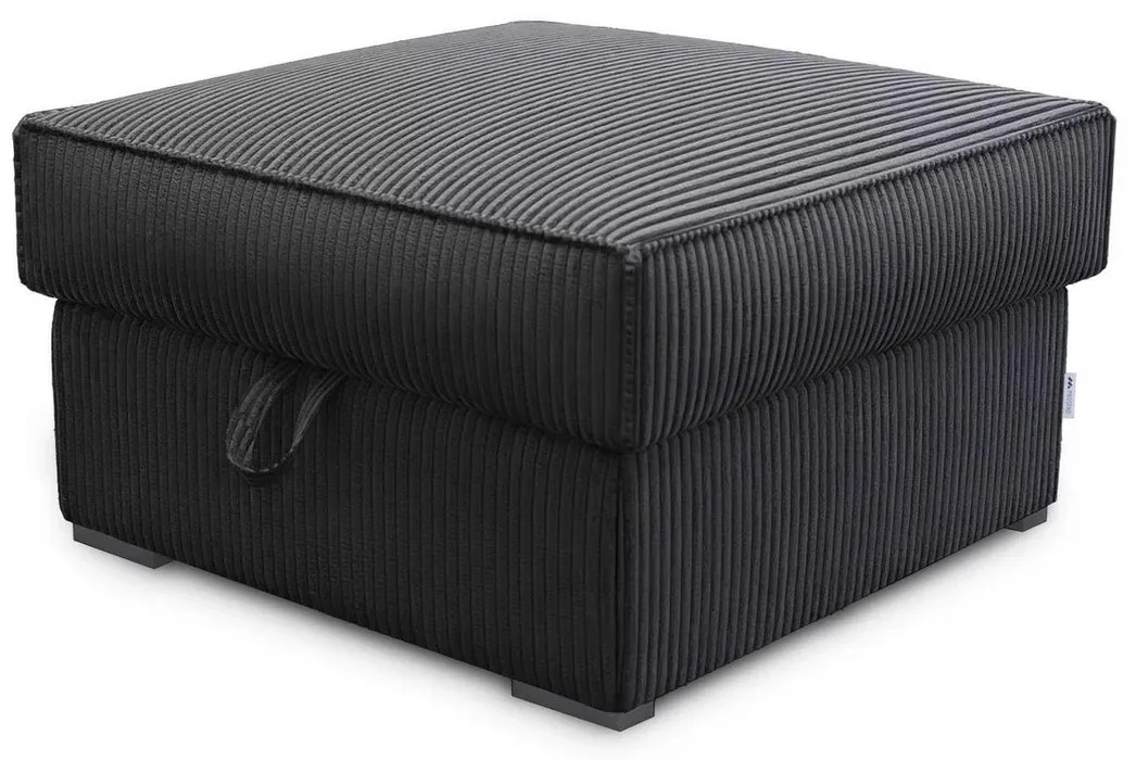 Čierny taburet SMART COSARO s úložným priestorom 65x65 cm