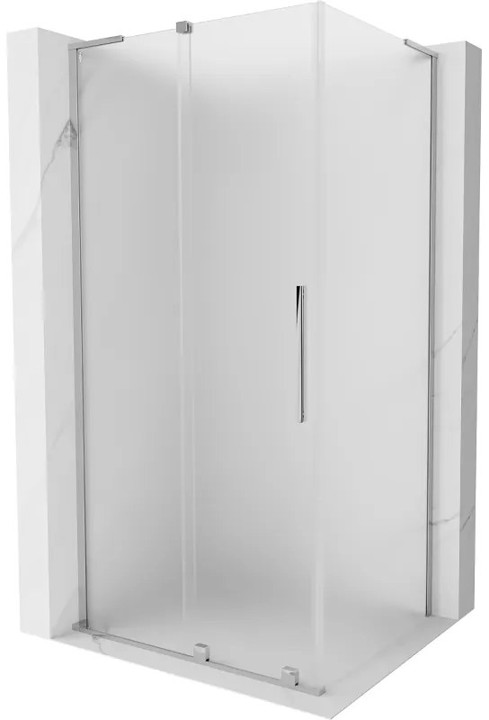 Mexen Velar L, sprchový kút s posuvnými dverami 90 x 75 cm, 8mm sklo námraza, chrómová, 871-090-075-33-01