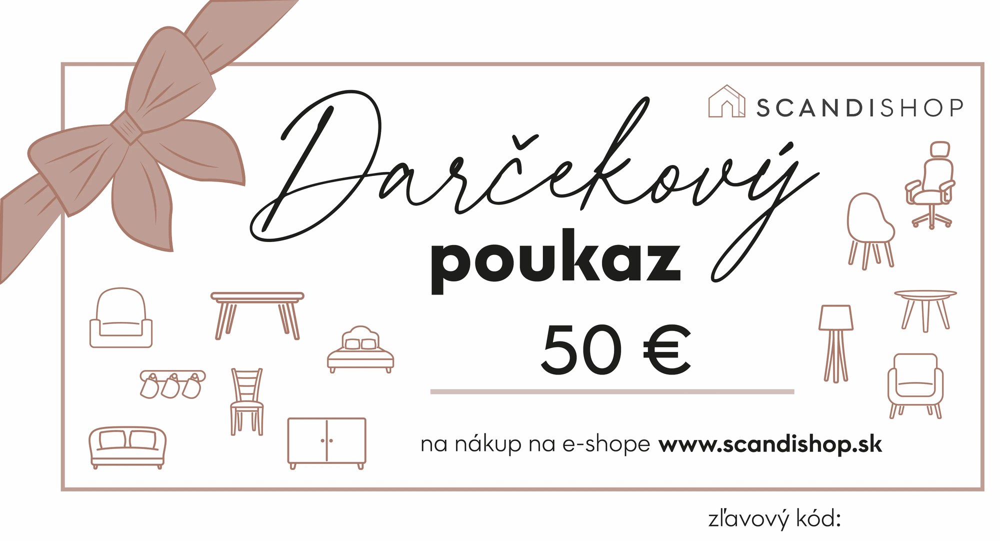 Darčekový poukaz na 50 € Forma poukazu: Elektronický