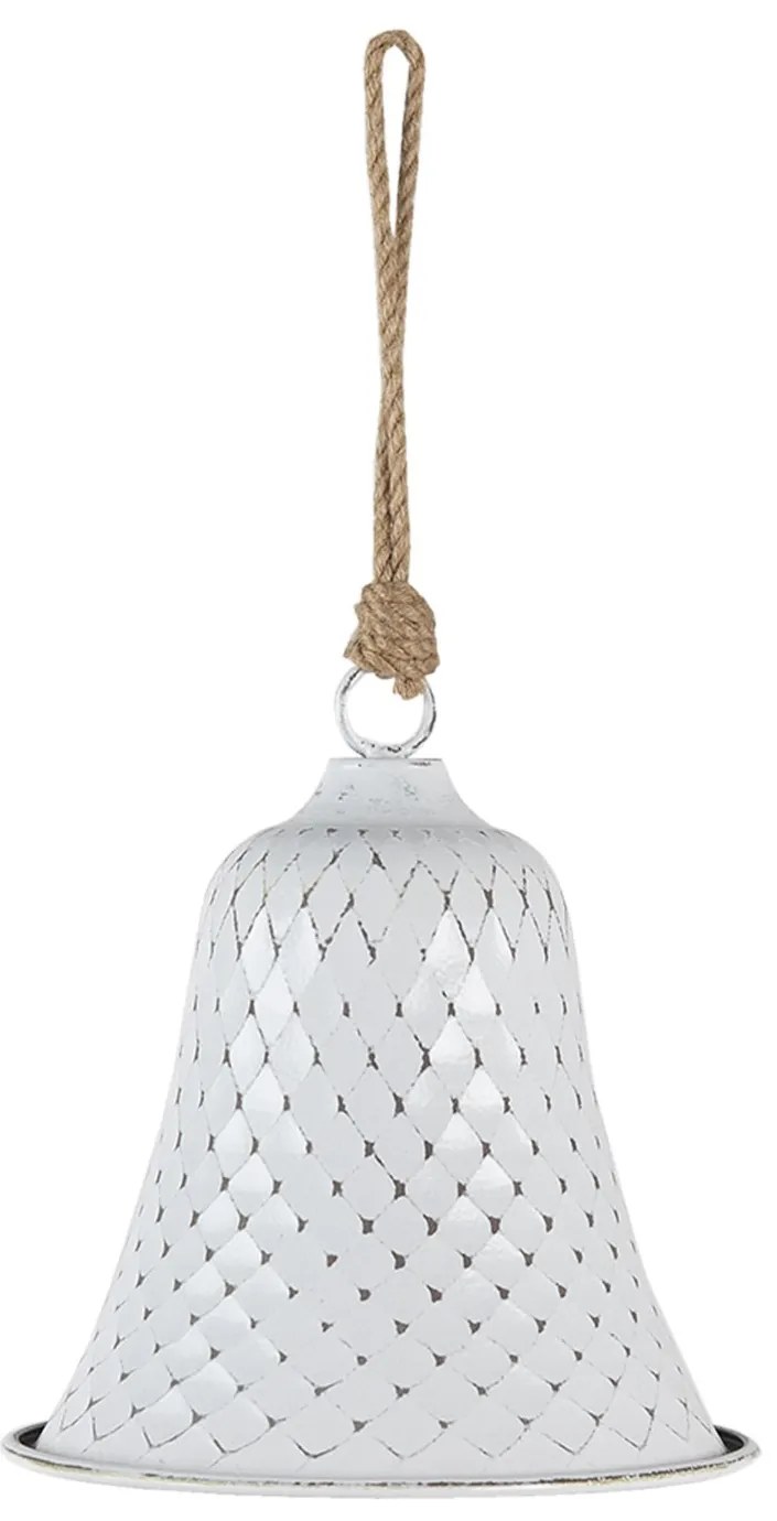 Biely kovový zvonček - Ø 15*16 cm