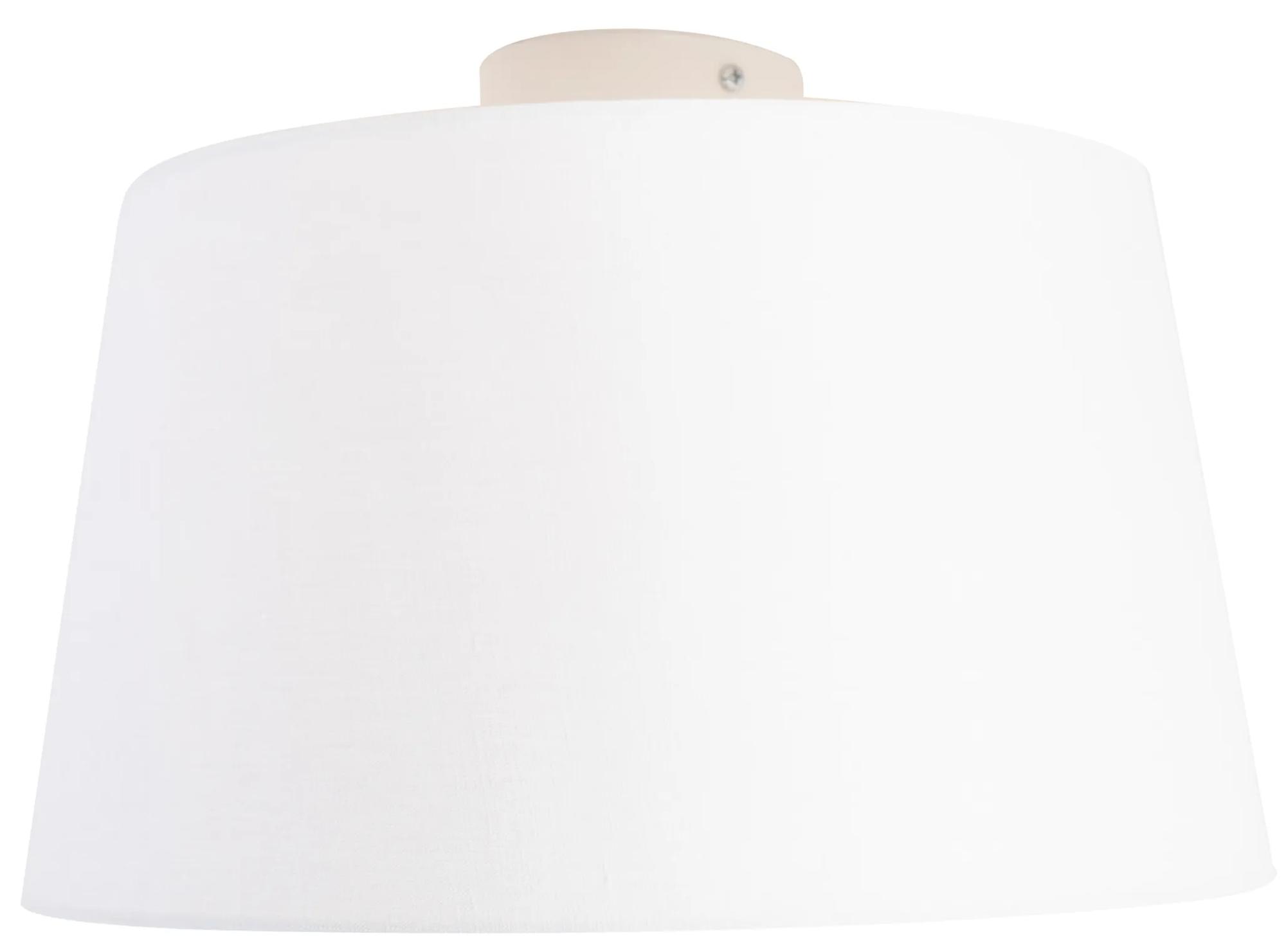 Stropné svietidlo s tienidlom z ľanu biele 35 cm - Combi biele