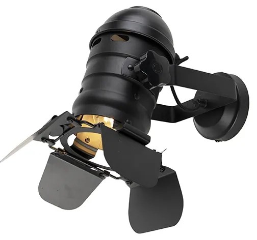 Priemyselné štúdiové reflektorové svetlo čierne otočné a naklápateľné - Movie