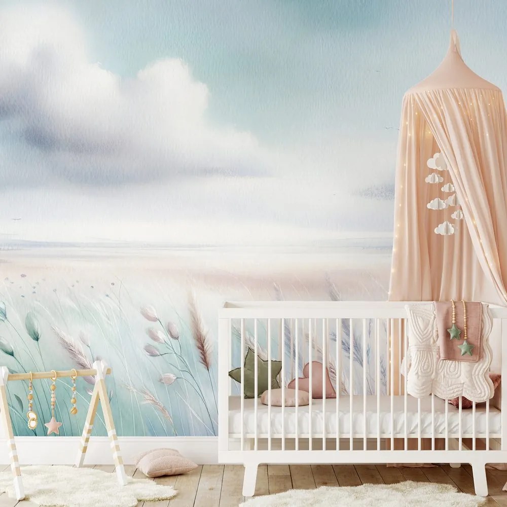 Fototapeta jemné pastelové lúky a obloha