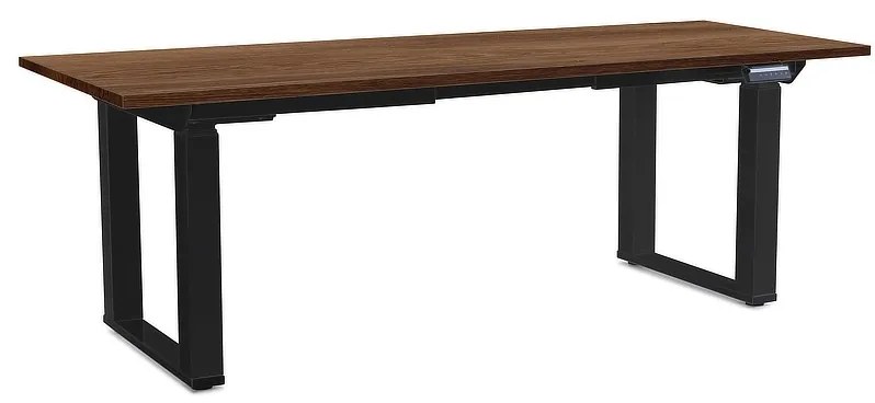 Výškovo nastaviteľný stôl OfficeTech Strong 200 x 80 cm, čierna podnož, dub silverjack