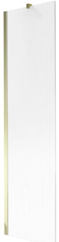 Mexen Next, vaňová zástena 1-krídlová 50 x 150 cm, fixné krídlo, 6 mm sklo s pruhmi, zlatý lesklý profil, 895-050-000-00-09-50