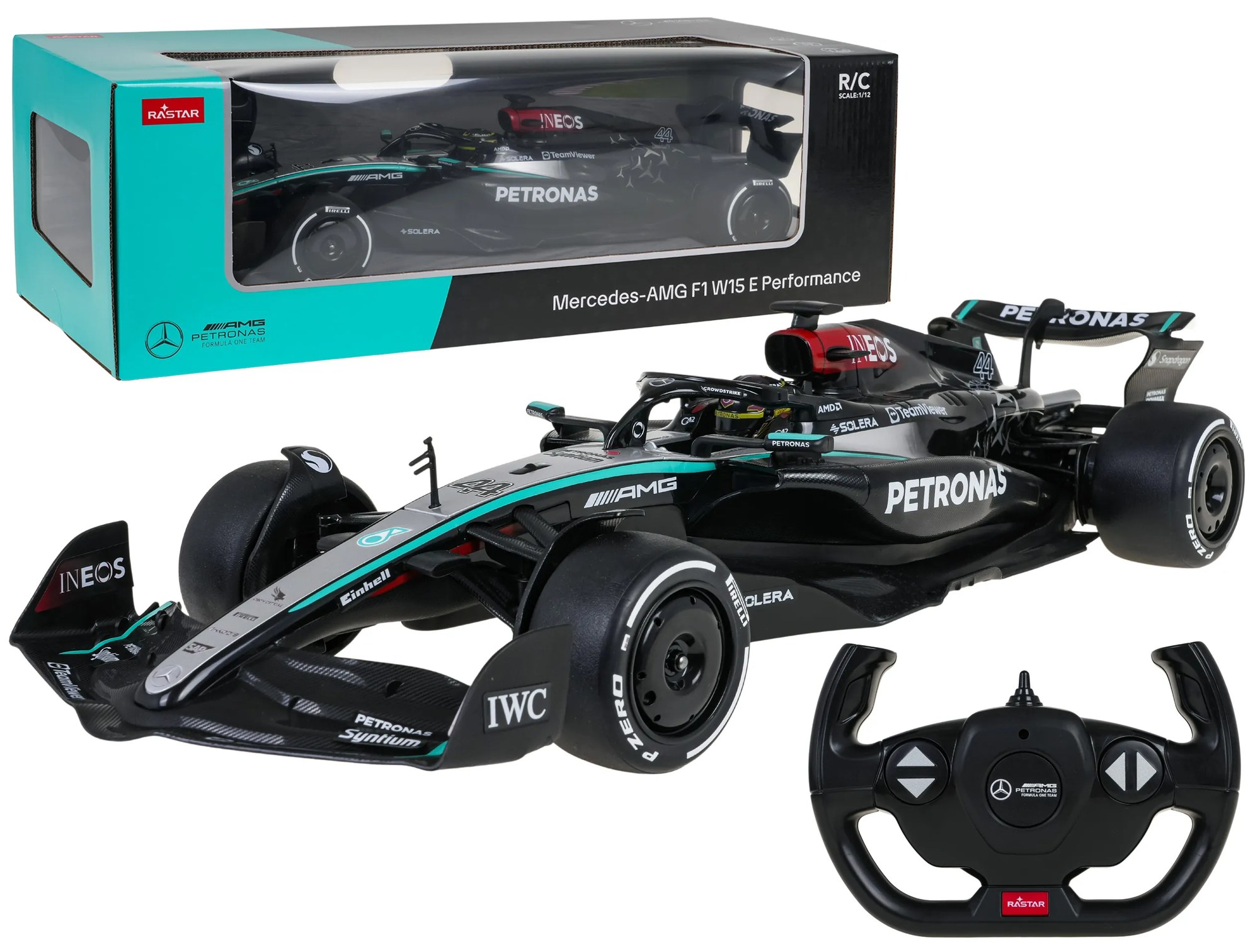 Mercedes-AMG F1 W15 E Performance RASTAR model 1:12 RC auto čierne