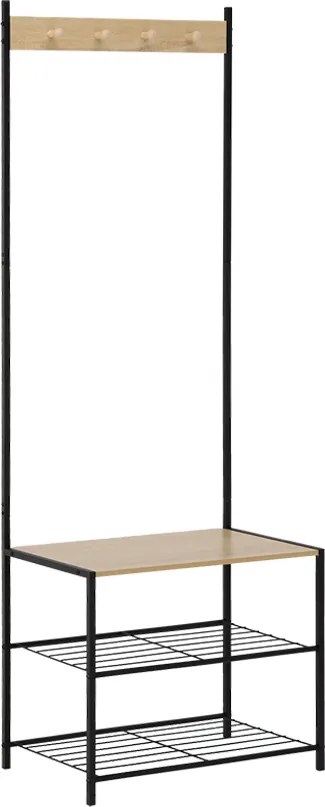 CH Kovový vešiak s policami Oto- čierna