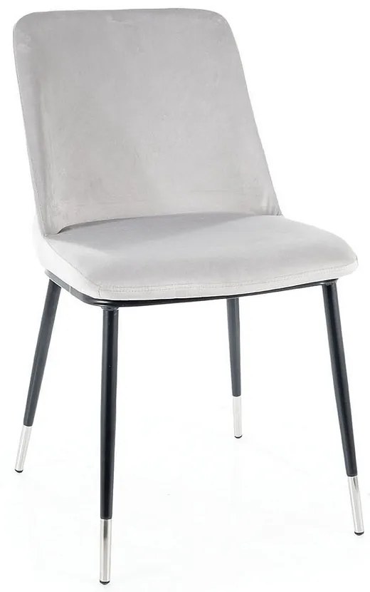 Jedálenská stolička Jill Velvet, svetlo sivá