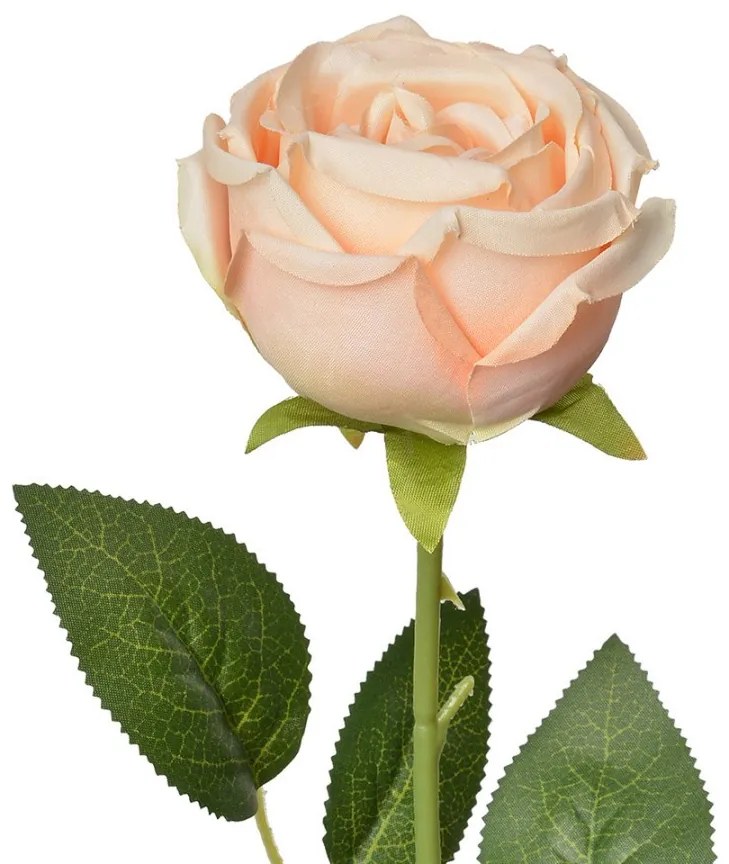 Dekorácia umelá kvetina broskyňová ruža Rose - 9*9*61 cm